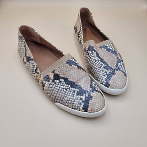 Frye Melanie Snake Skin Print Leather Slip Ons Flats Women Size 9.5 M EUC